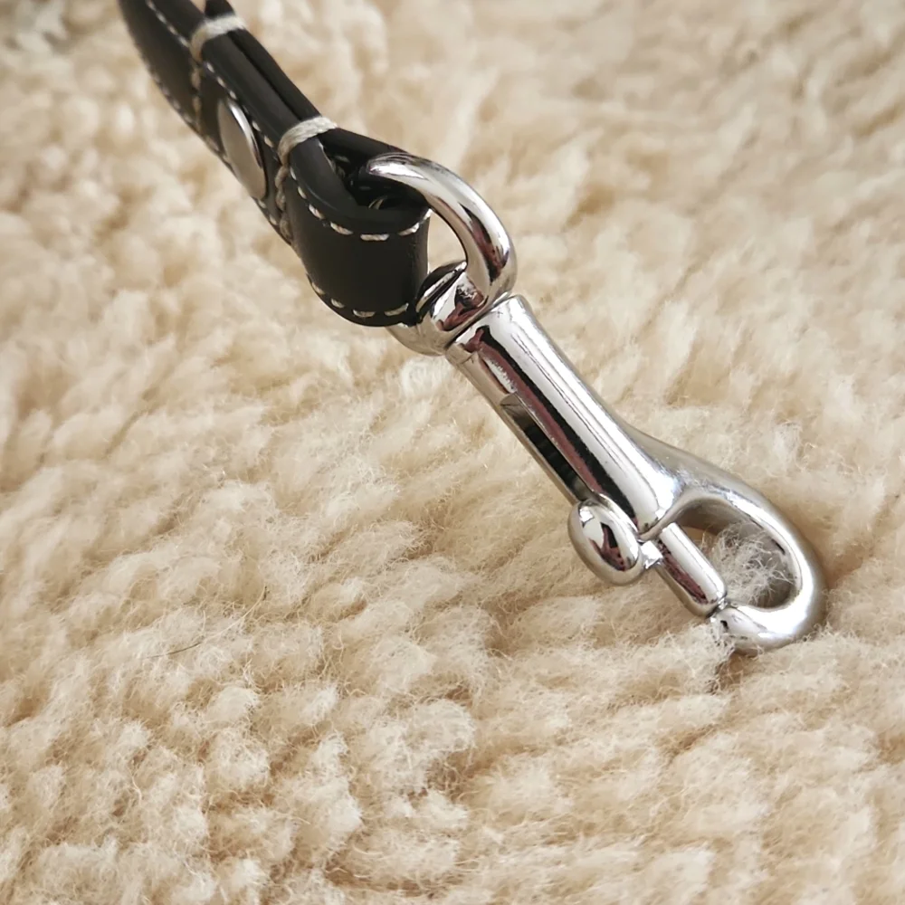 NWT IOB Coach Small Mini Signature Khaki Jacquard & Leather Dog Leash🐕🐾❤️🎁